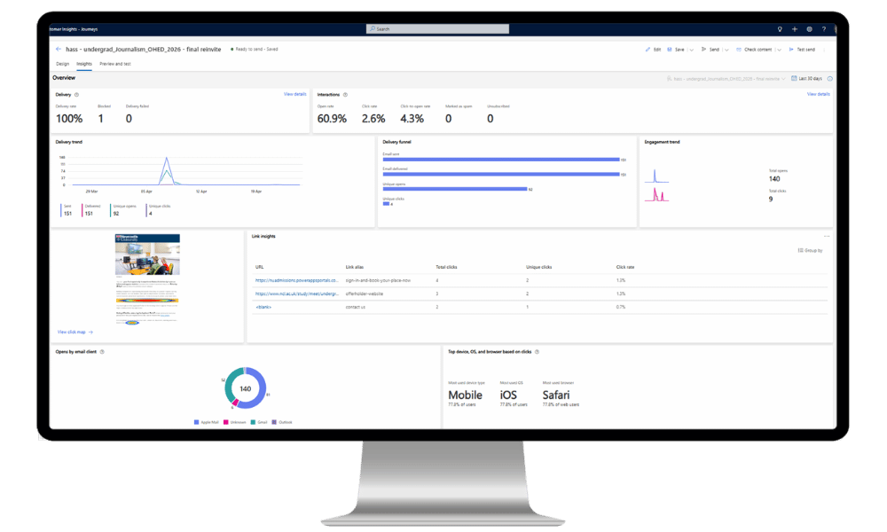 University CRM Screenshot